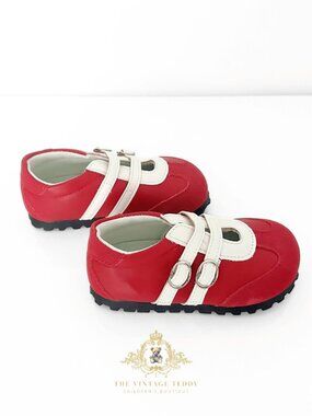 NWT Cute Girls Sneakers Children's Shoes Kicks Athletic Sports Stripes Red 8